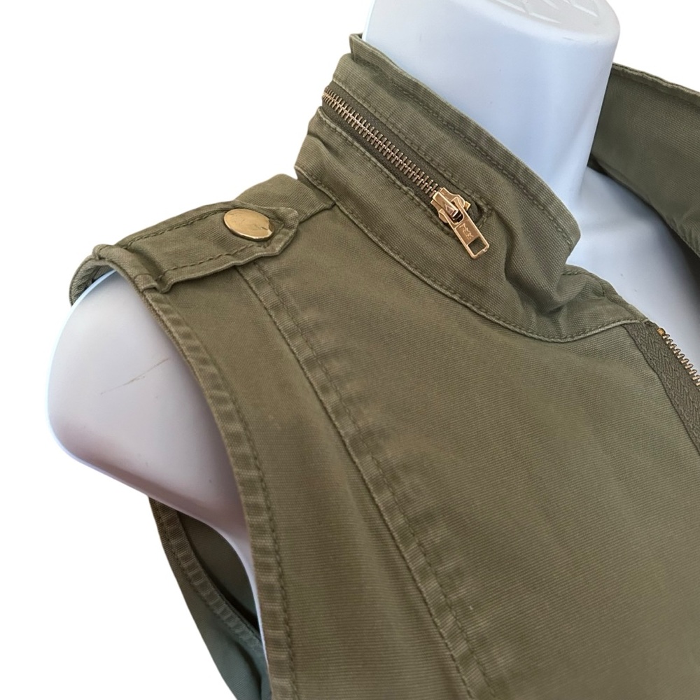 Cabi long vest jacket women's  sz small olive  army green festival militarycore - Picture 11 of 14